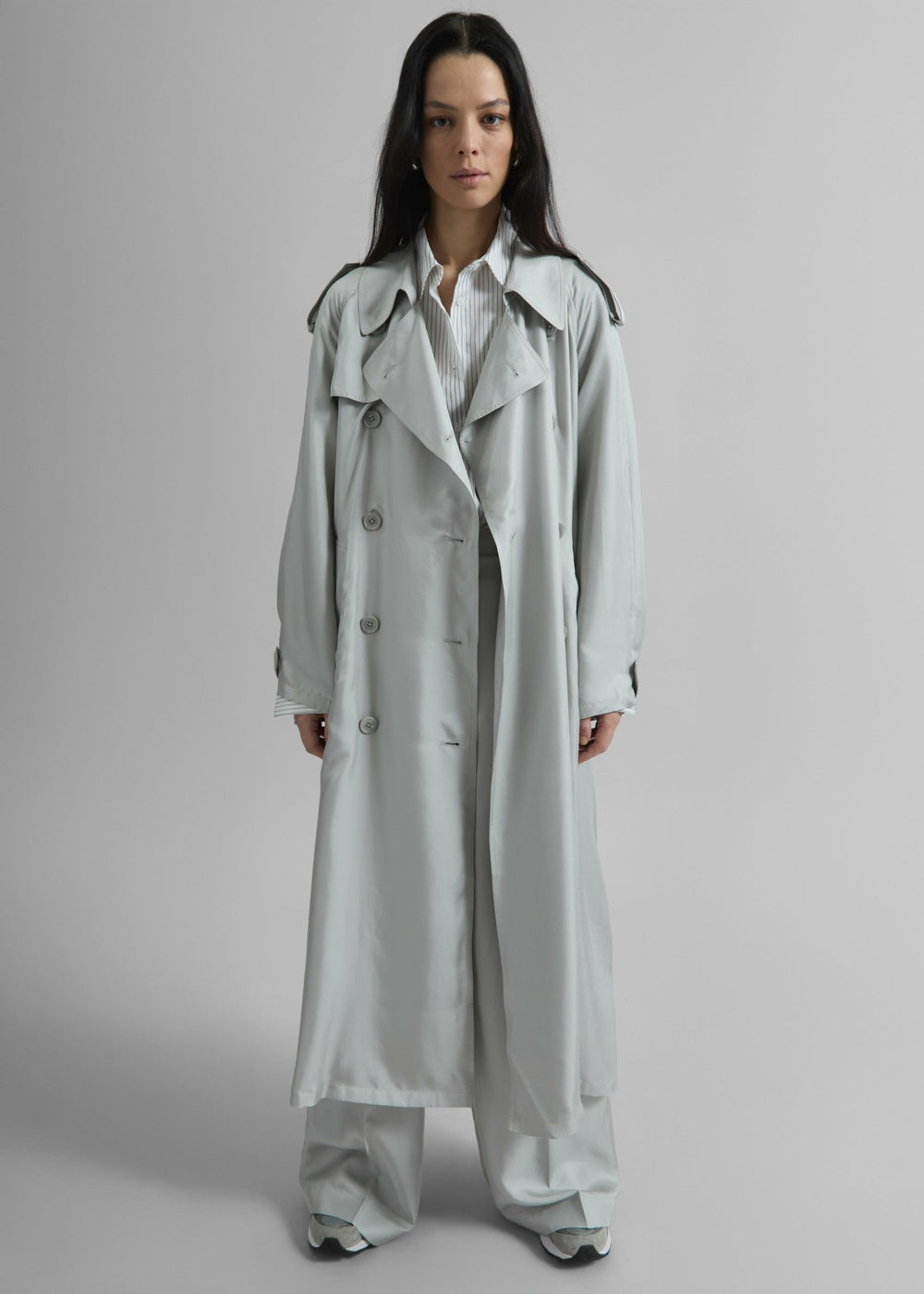 Veyron Silk Trench - Grey