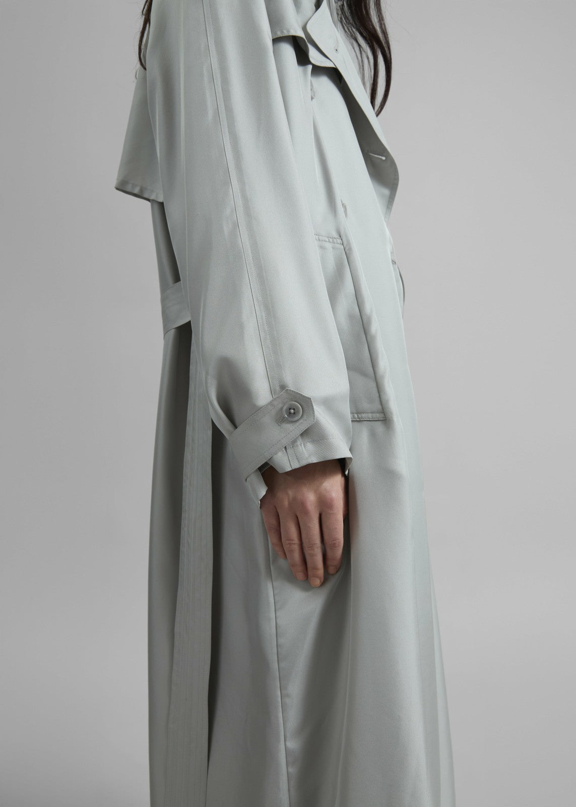 Veyron Silk Trench - Grey