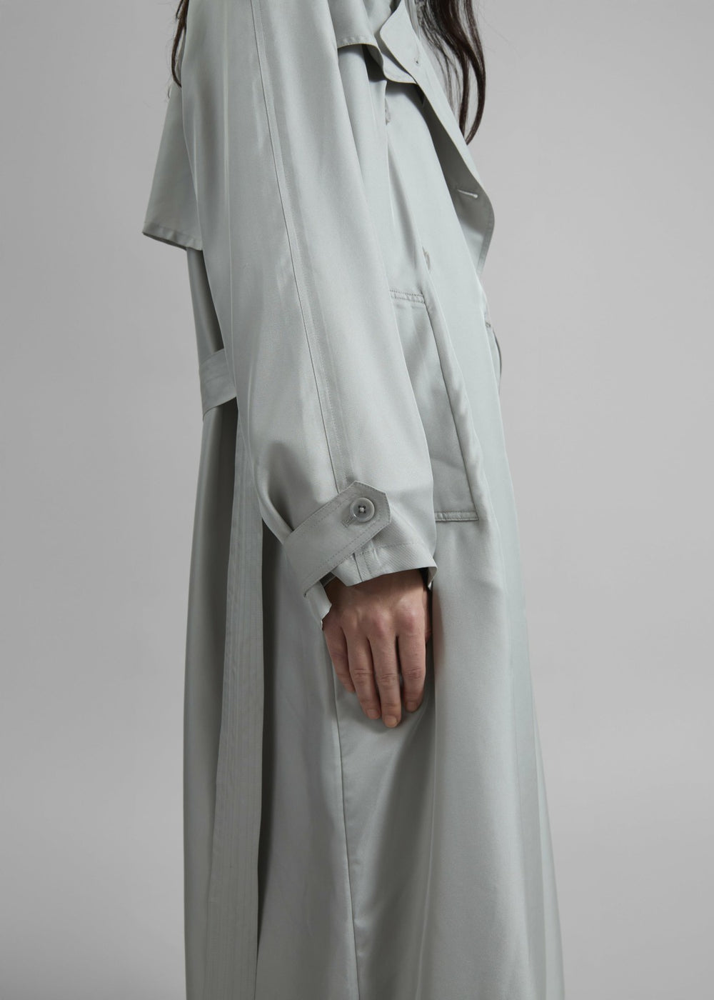 Veyron Silk Trench - Grey