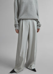Marfa Pleated Silk Trousers - Grey