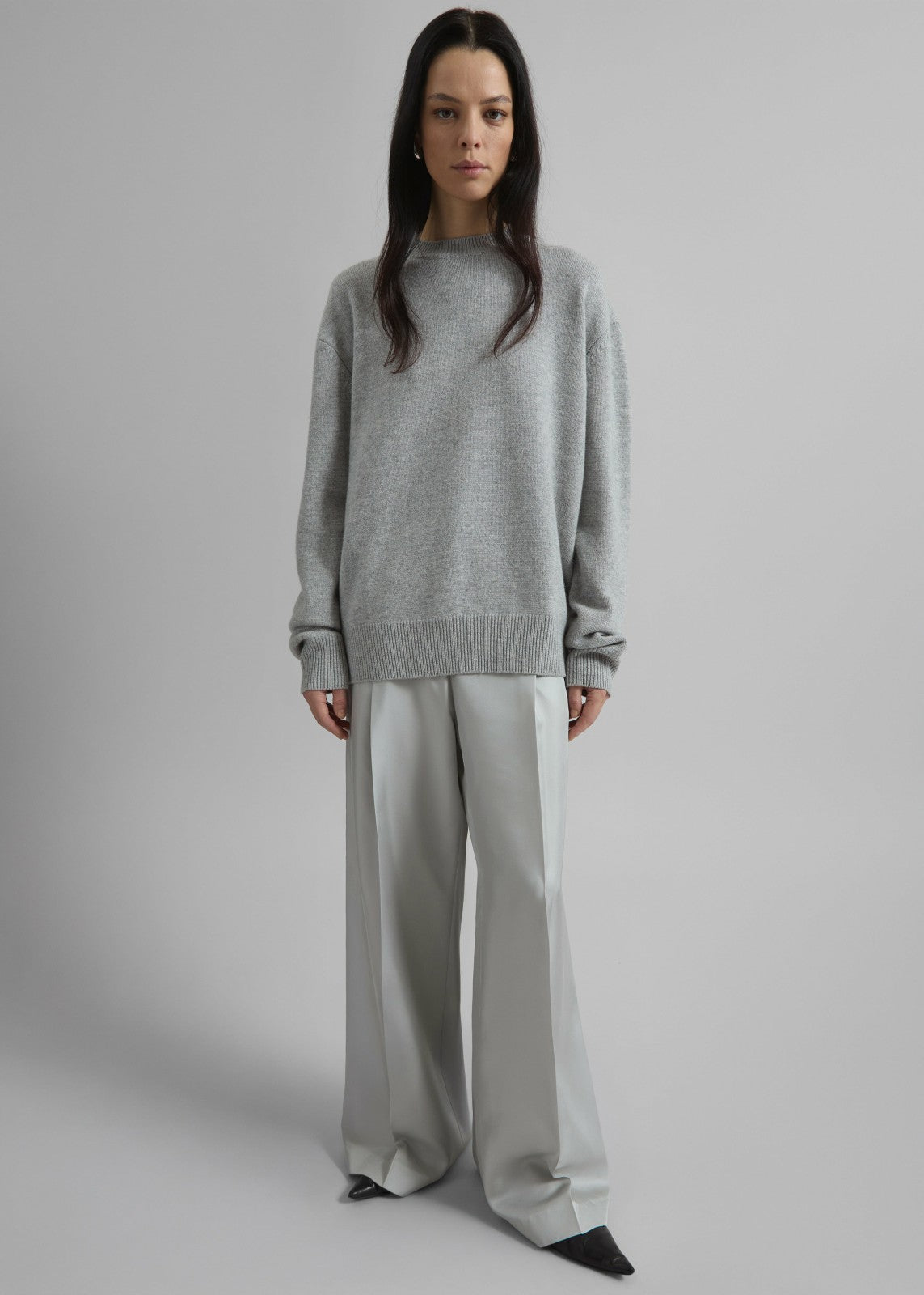 Marfa Pleated Silk Trousers - Grey