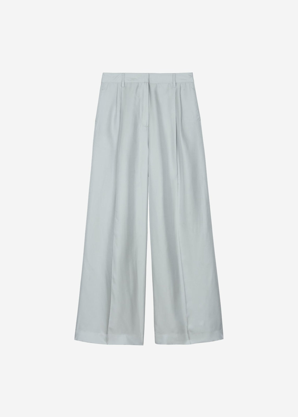 Marfa Pleated Silk Trousers - Grey