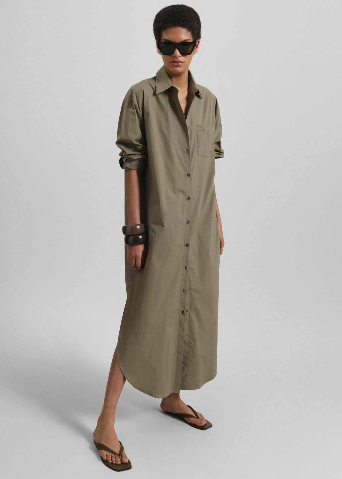 Helena Shirt Dress - Khaki