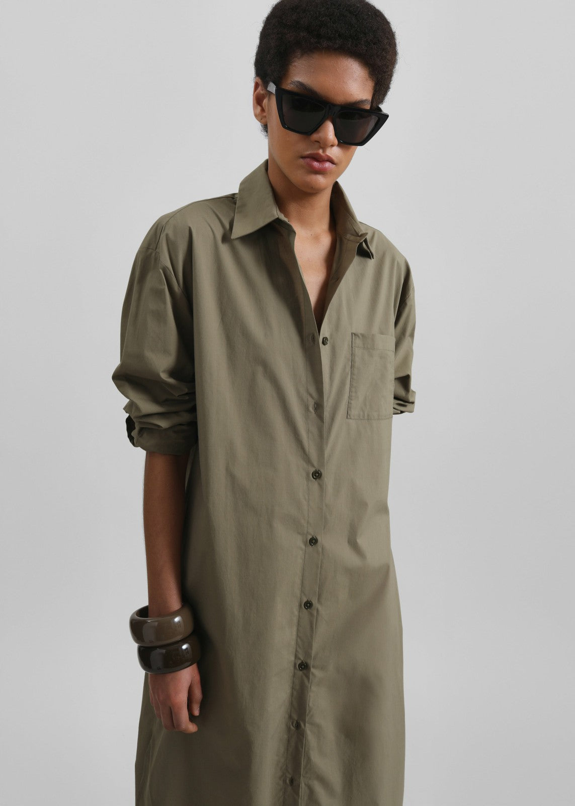 Helena Shirt Dress - Khaki
