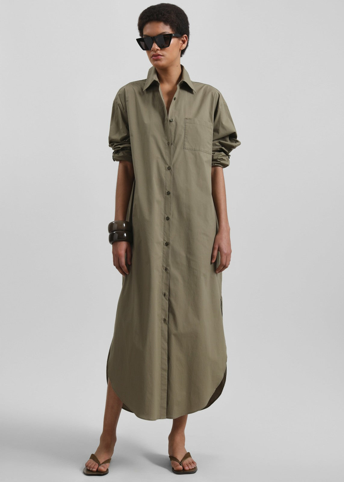 Helena Shirt Dress - Khaki