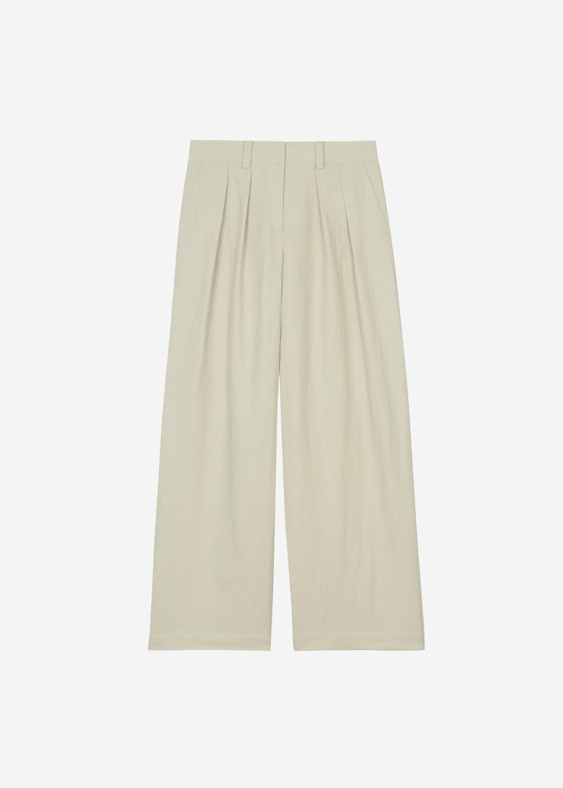 Daytona Pleated Linen Trousers - Cement