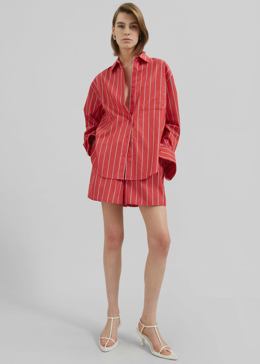 Lui Striped Cotton Boxer Shorts - Red/White Stripe