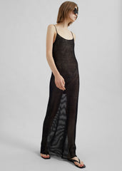 Sienna Semi Sheer Ribbed Dress - Black