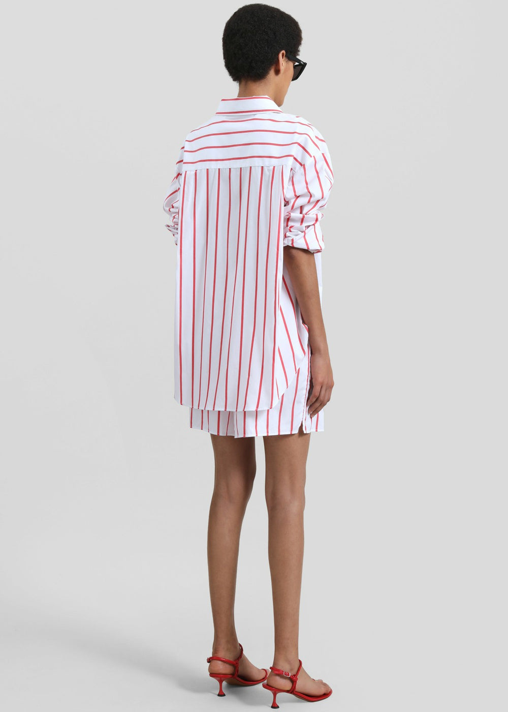 Lui Striped Cotton Shirt - White/Red Stripe