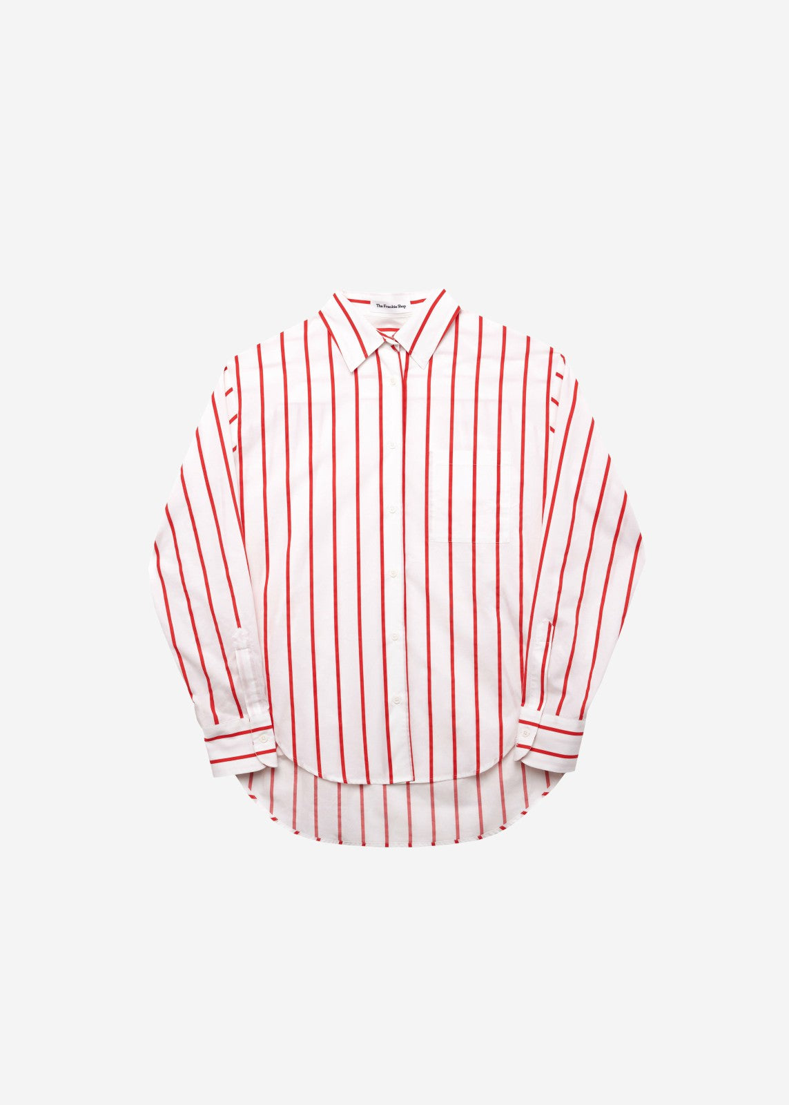 Lui Striped Cotton Shirt - White/Red Stripe