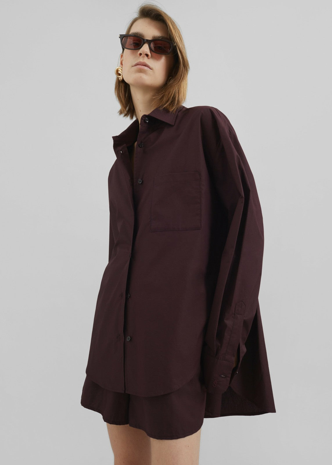 Lui Organic Cotton Shirt - Dark Plum