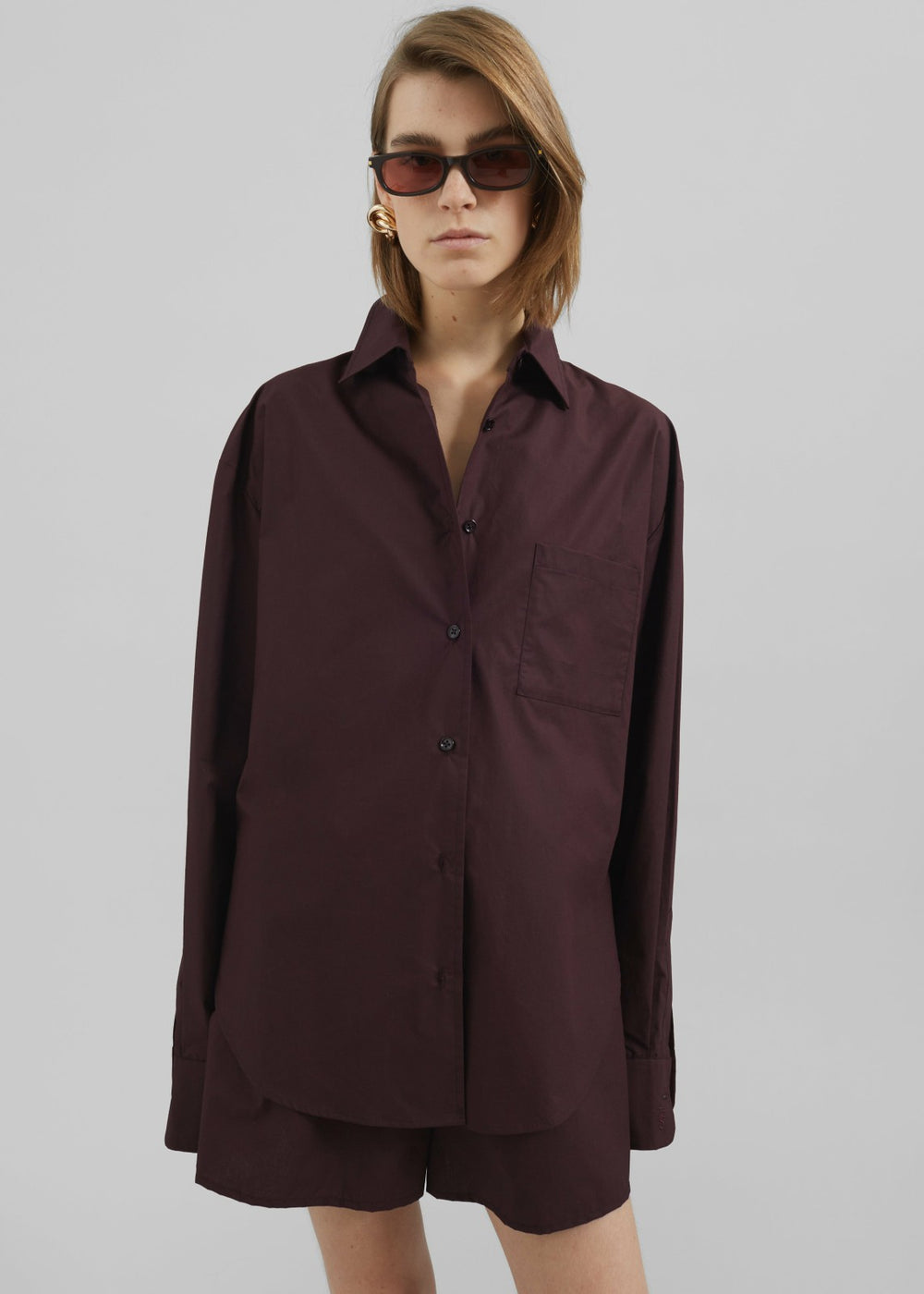 Lui Organic Cotton Shirt - Dark Plum