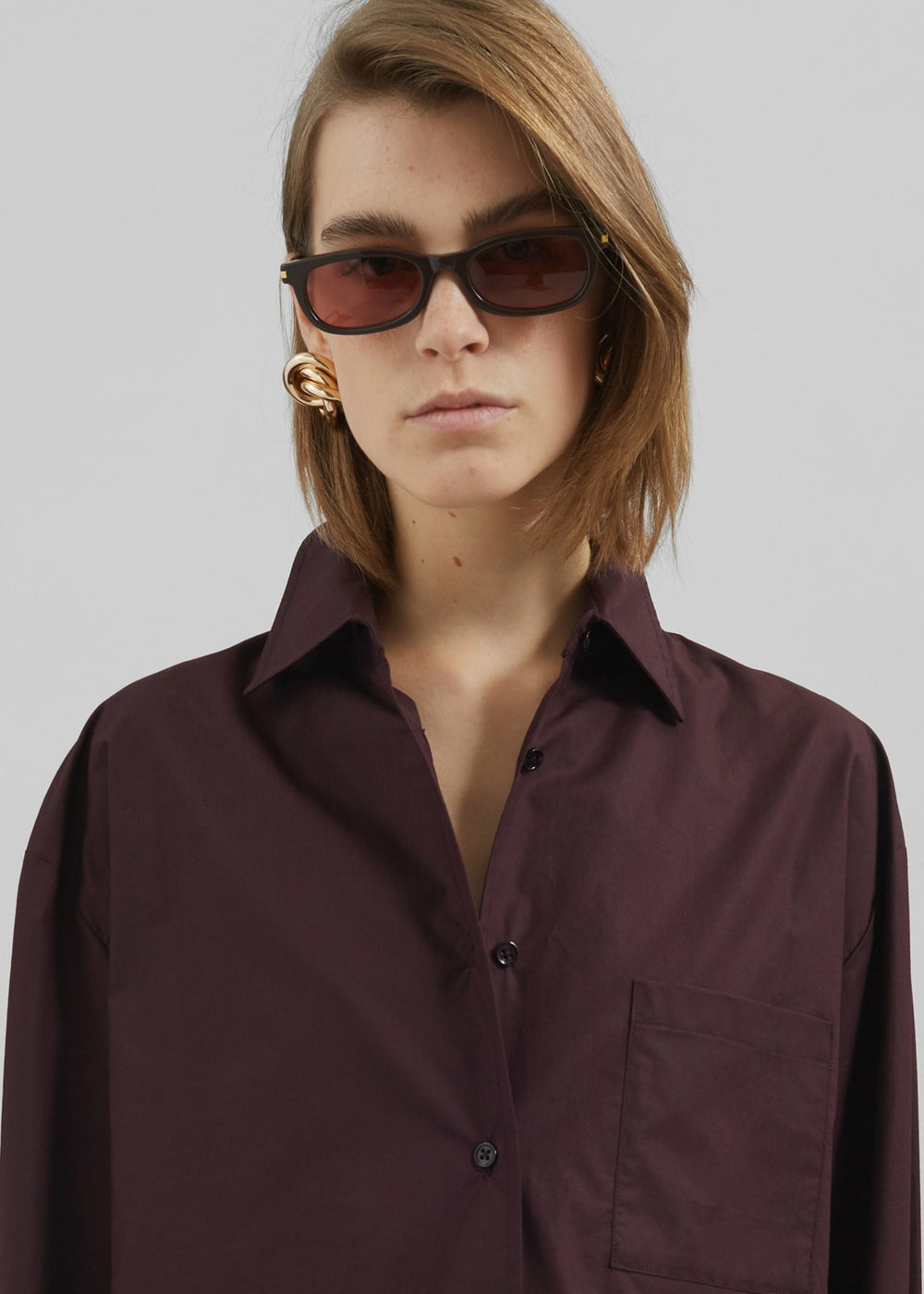 Lui Organic Cotton Shirt - Dark Plum