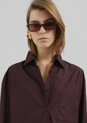 Lui Organic Cotton Shirt - Dark Plum