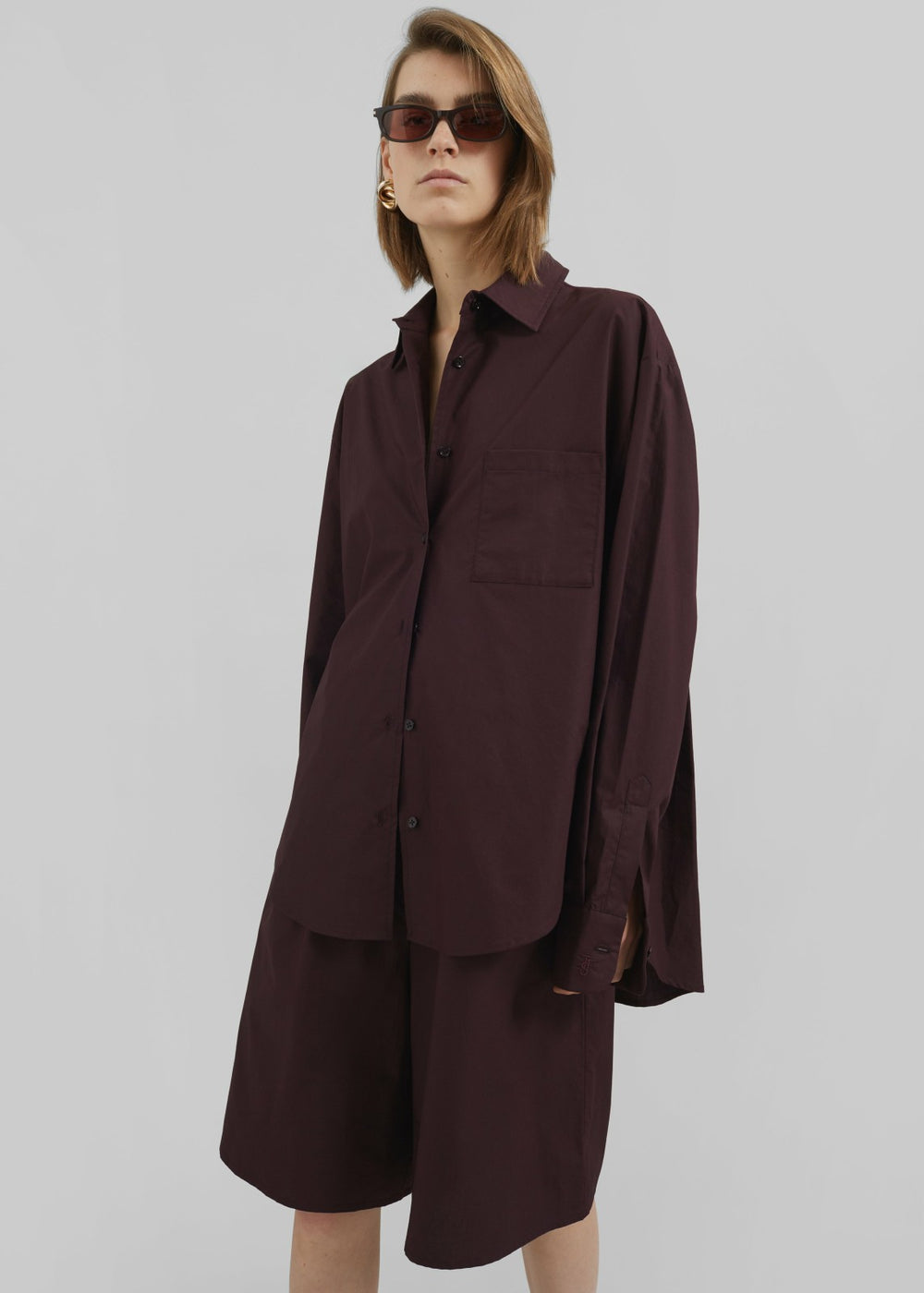 Lui Organic Cotton Shirt - Dark Plum