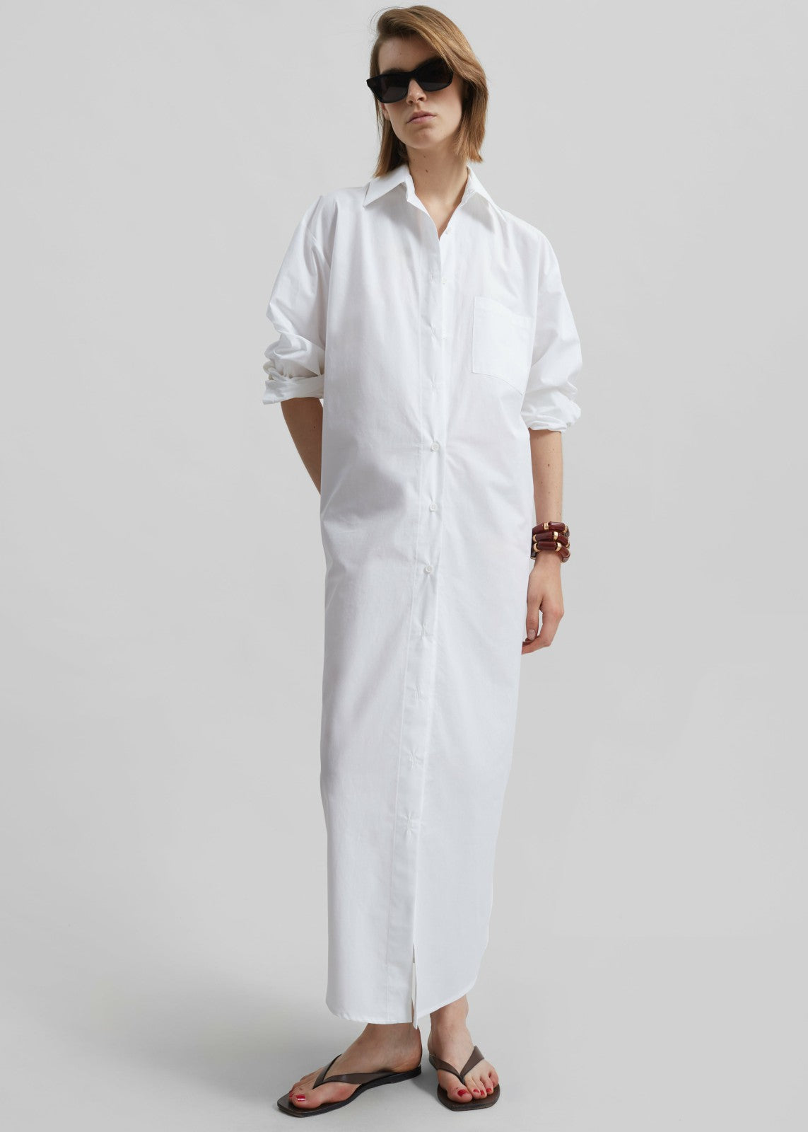 Helena Shirt Dress - White
