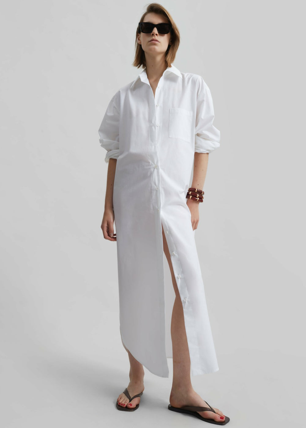 Helena Shirt Dress - White