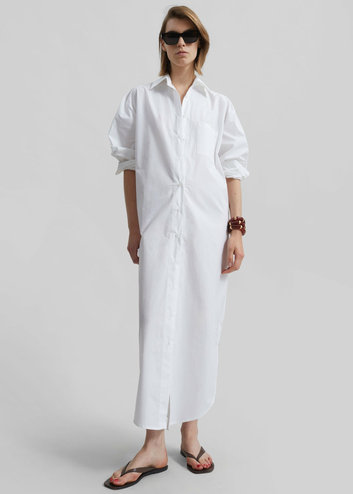 Helena Shirt Dress - White