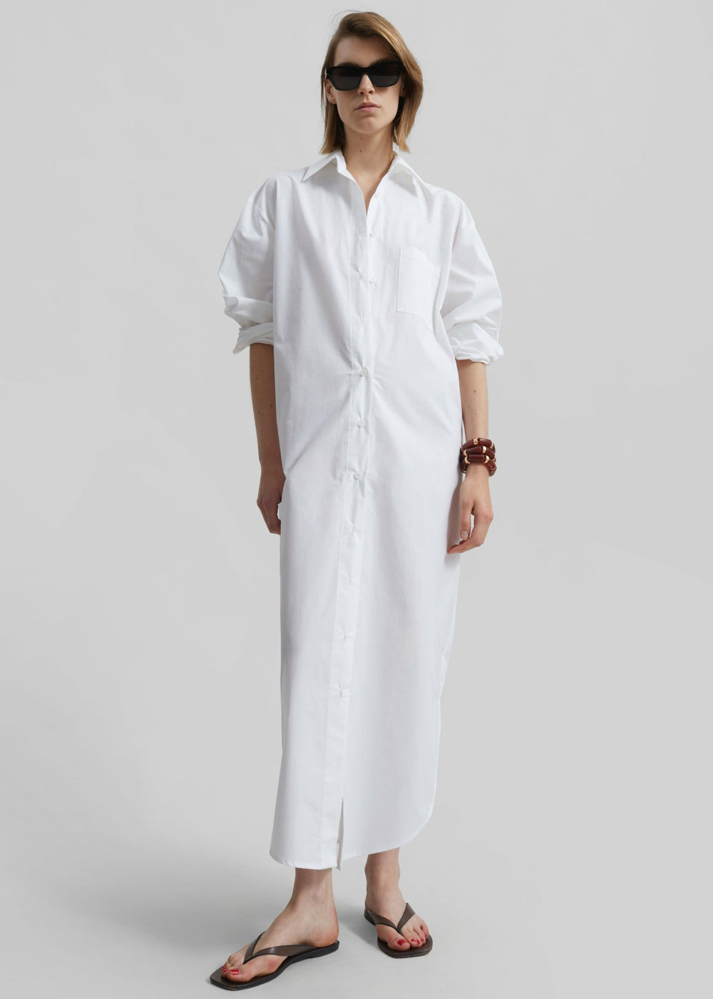 Helena Shirt Dress - White