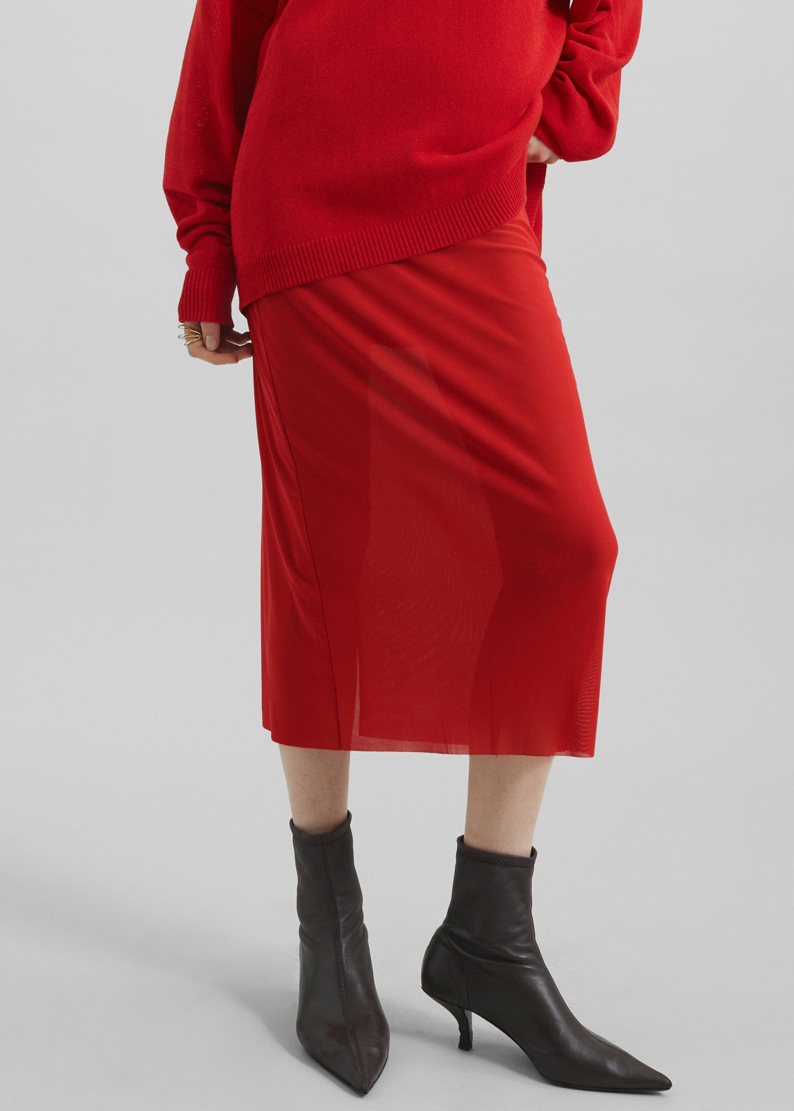 Suva Sheer Skirt - Red
