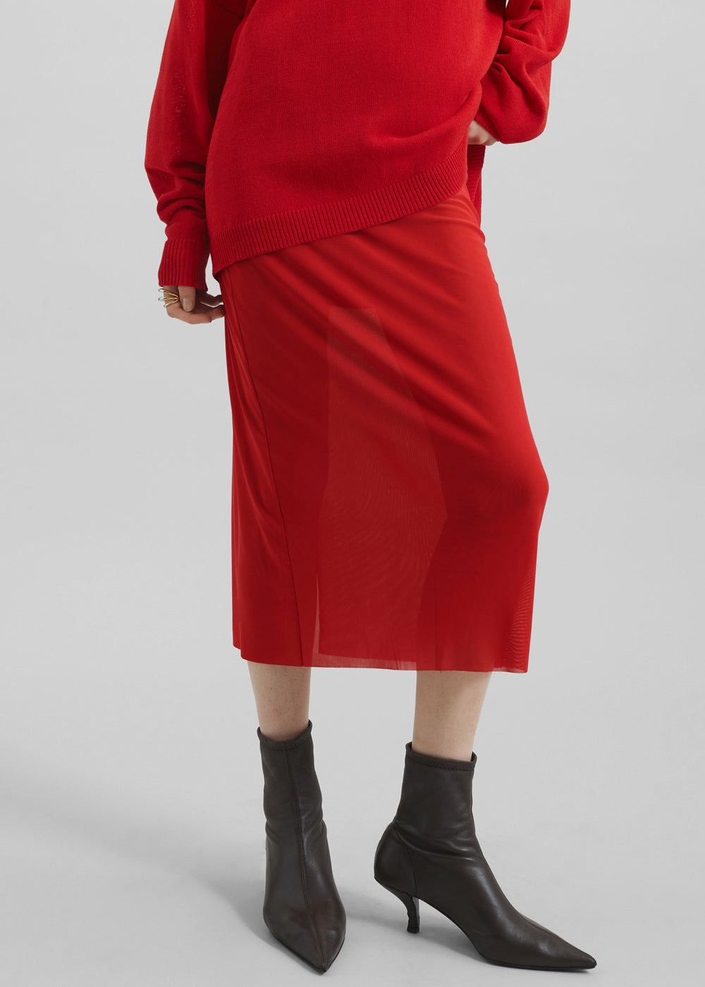 Suva Sheer Skirt - Red
