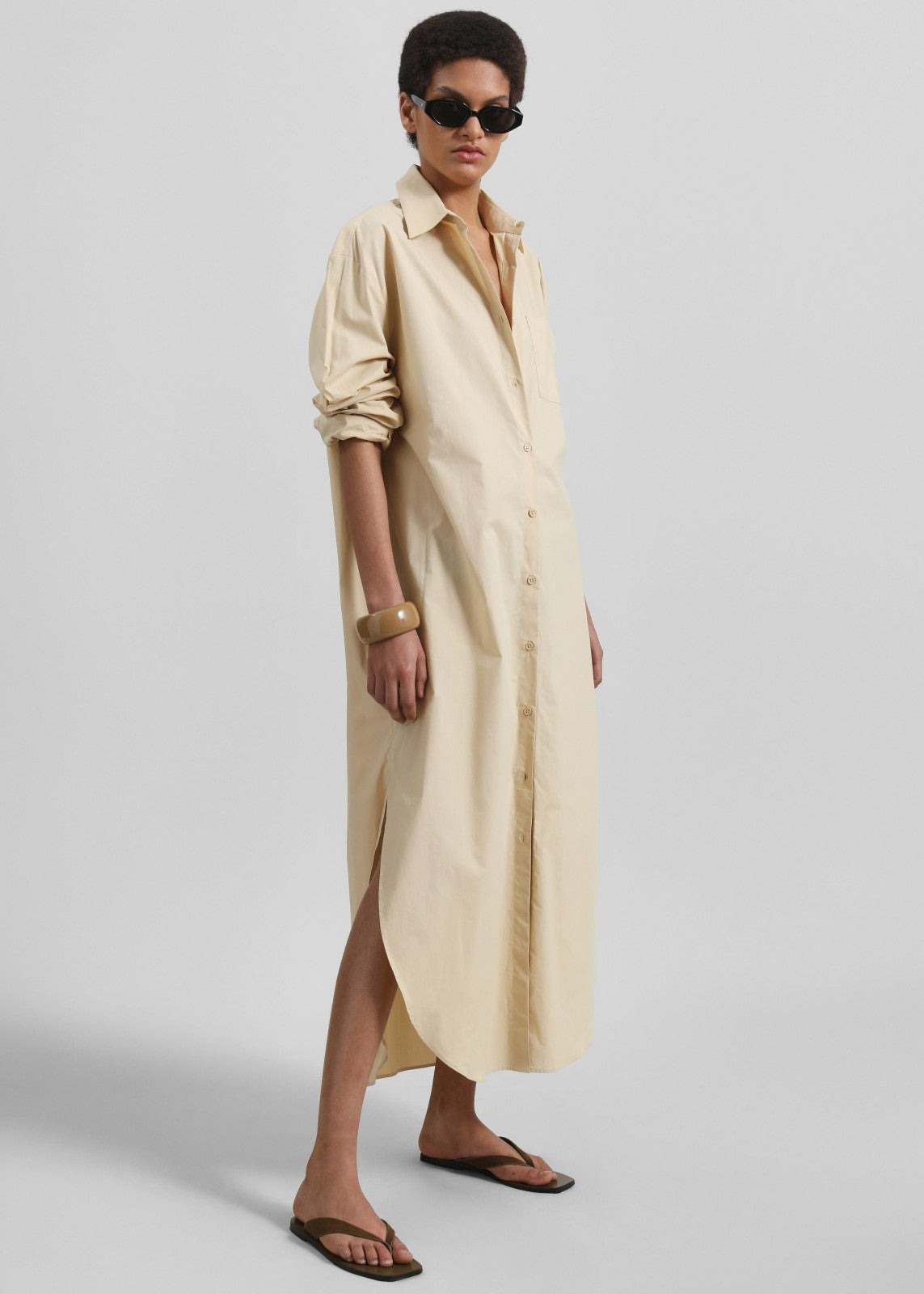 Helena Shirt Dress - Beige