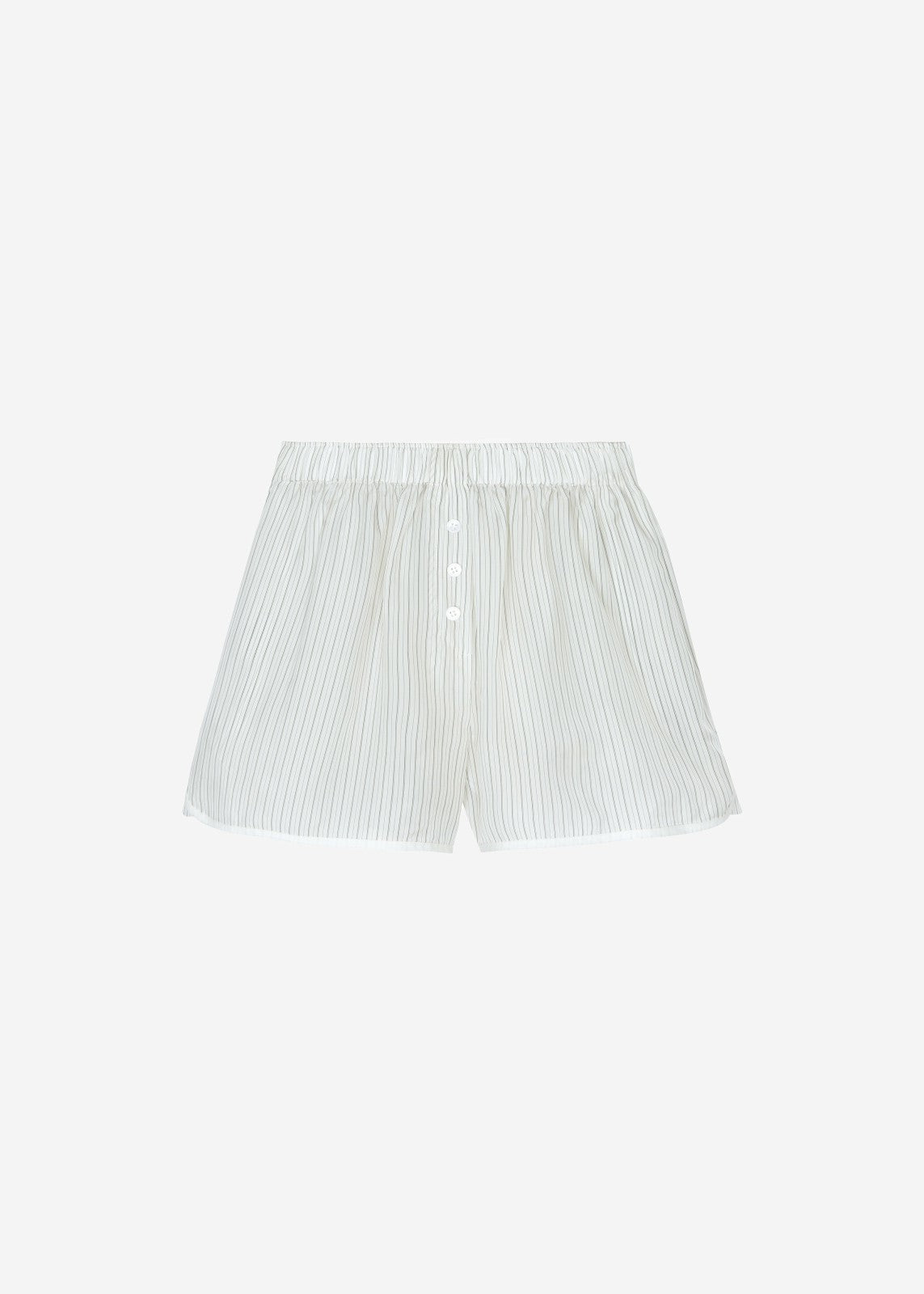Brenna Double Striped Shorts - White/Black Stripe