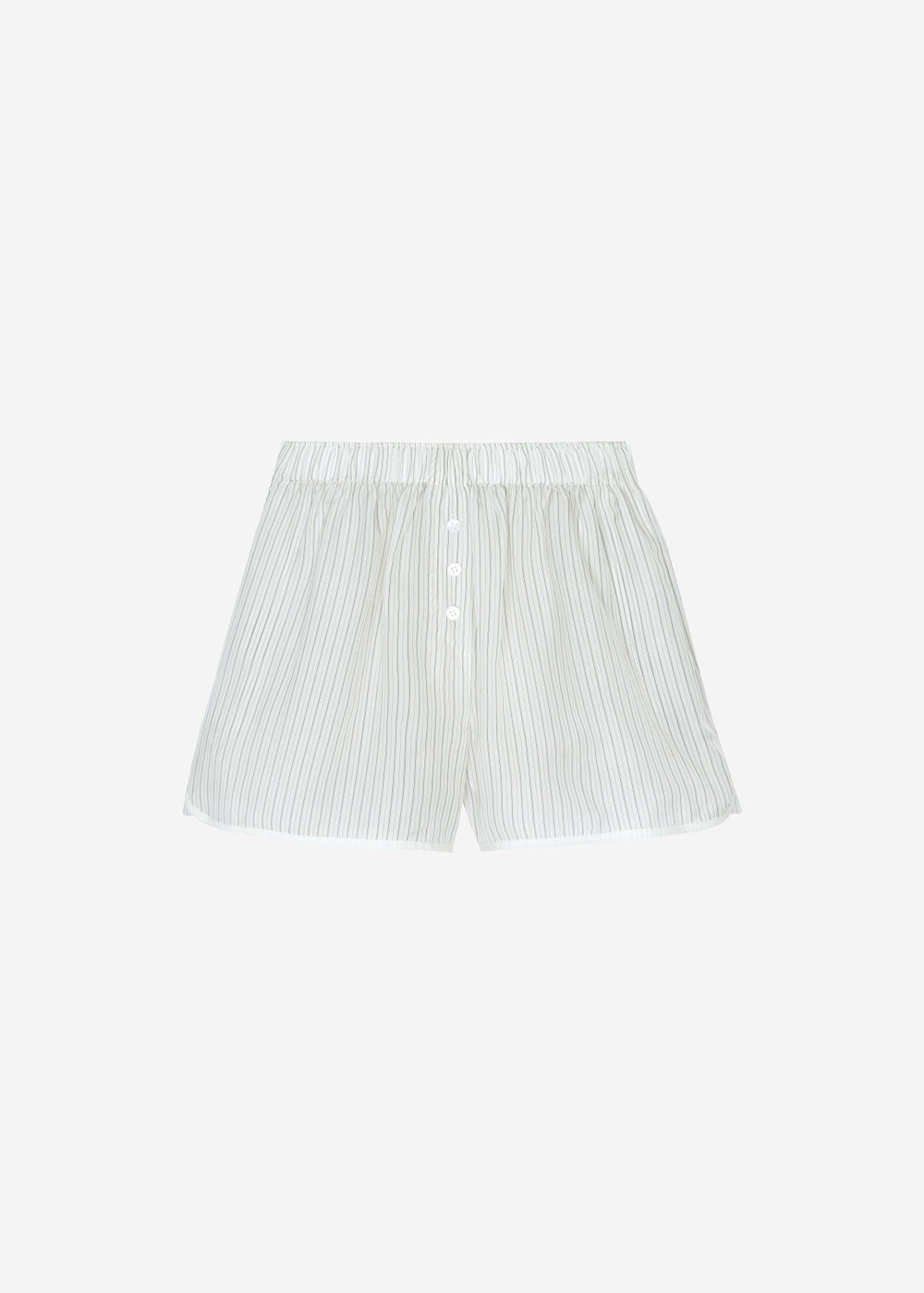 Brenna Double Striped Shorts - White/Black Stripe