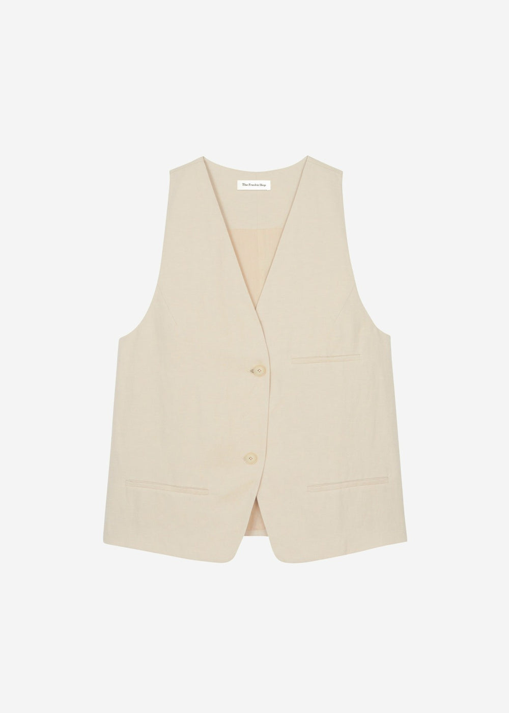 Melrose Linen Vest - Cement