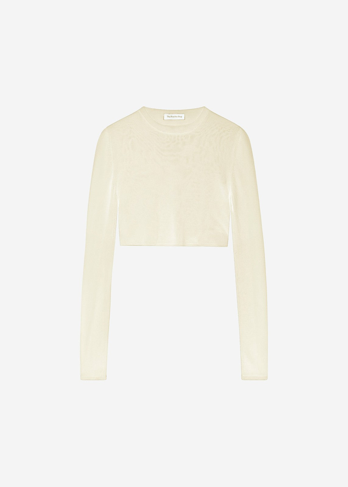 Kazel Cropped Thin Knit Top - Pale Yellow