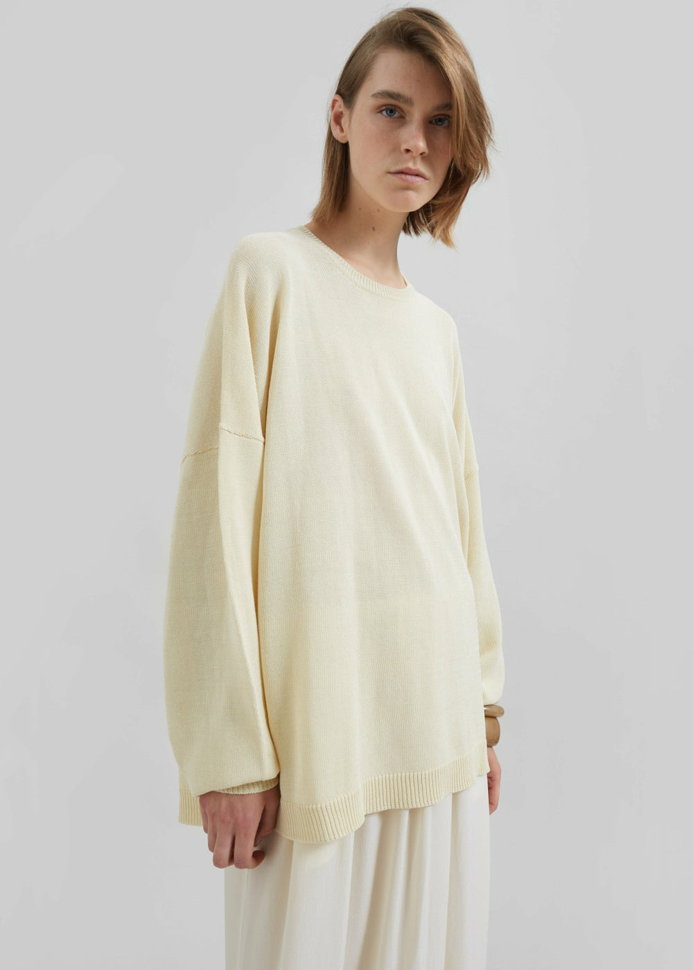 Basel Crew Neck Sweater - Pale Yellow