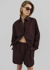 Lui Organic Cotton Boxer Shorts - Dark Plum