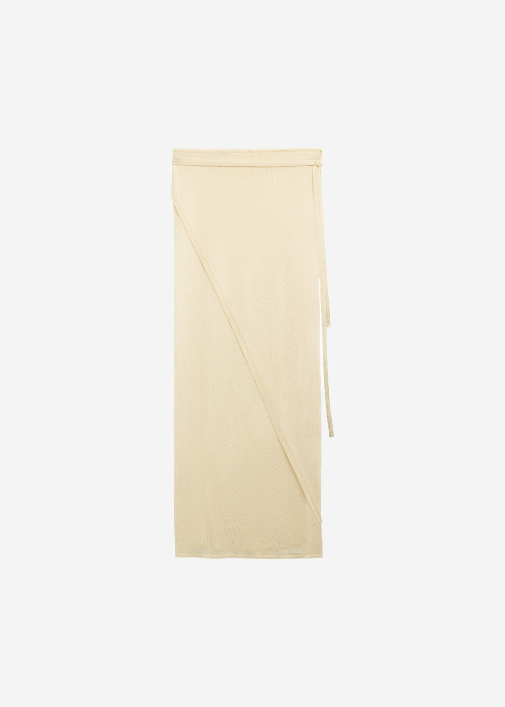 Alsen Thin Knit Wrap Skirt - Pale Yellow