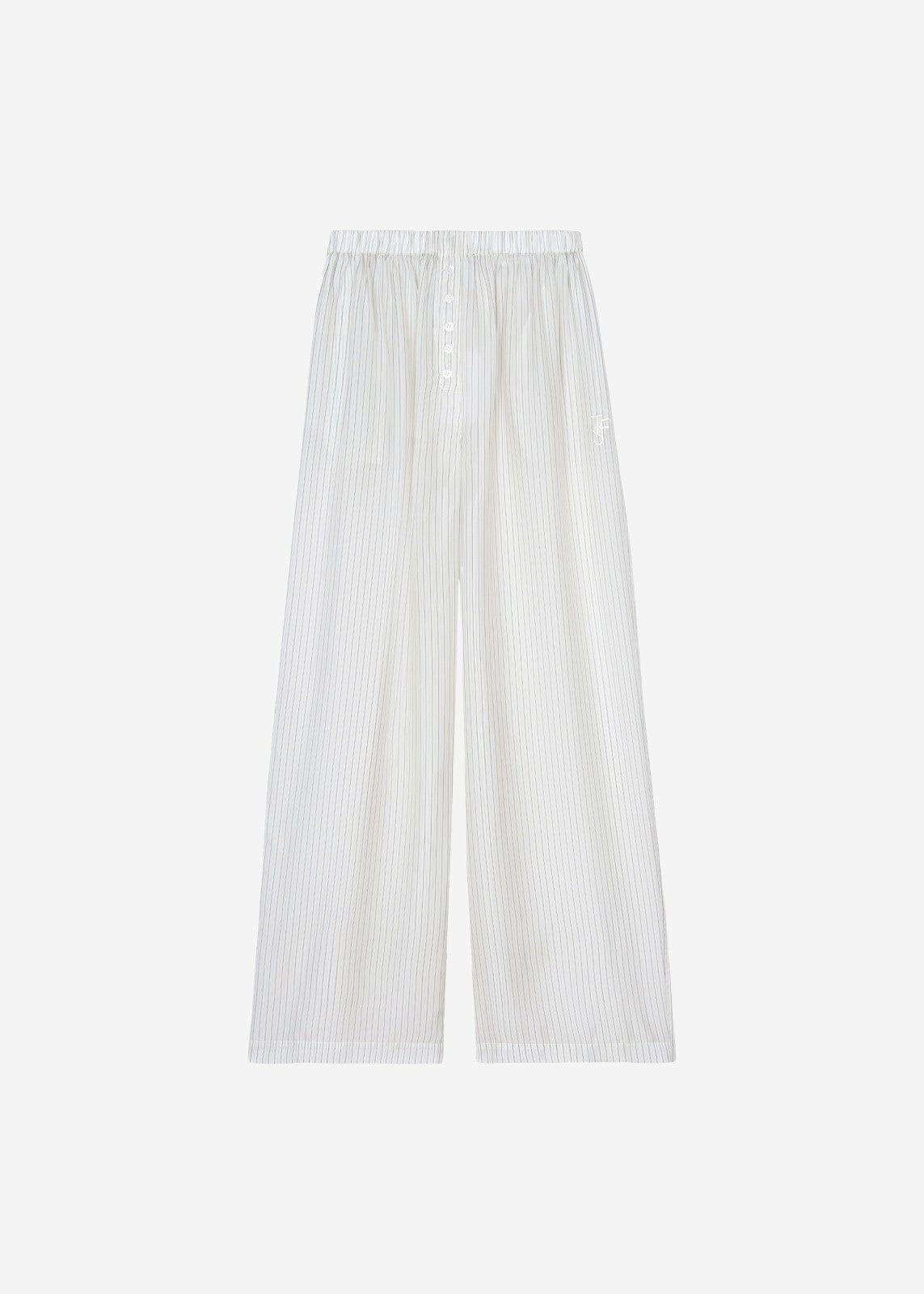 Brenna Double Striped Wide Pants - White/Black Stripe