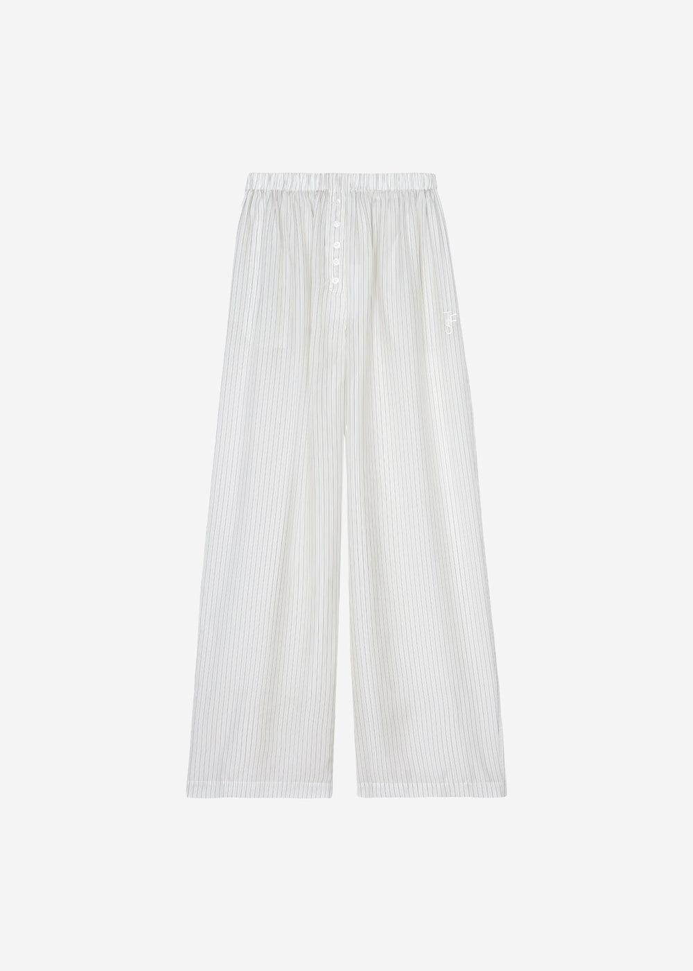 Brenna Double Striped Wide Pants - White/Black Stripe