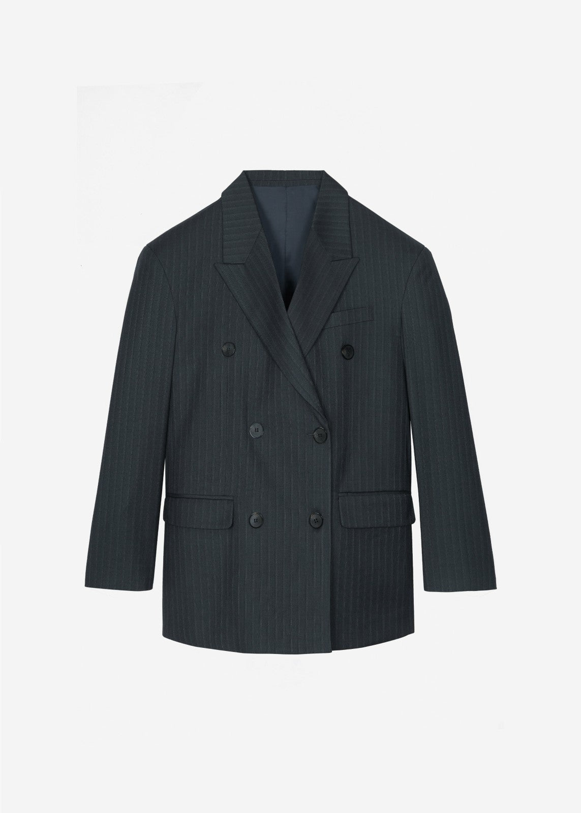 Tarbert Double-Breasted Blazer - Grey/White Pinstripe