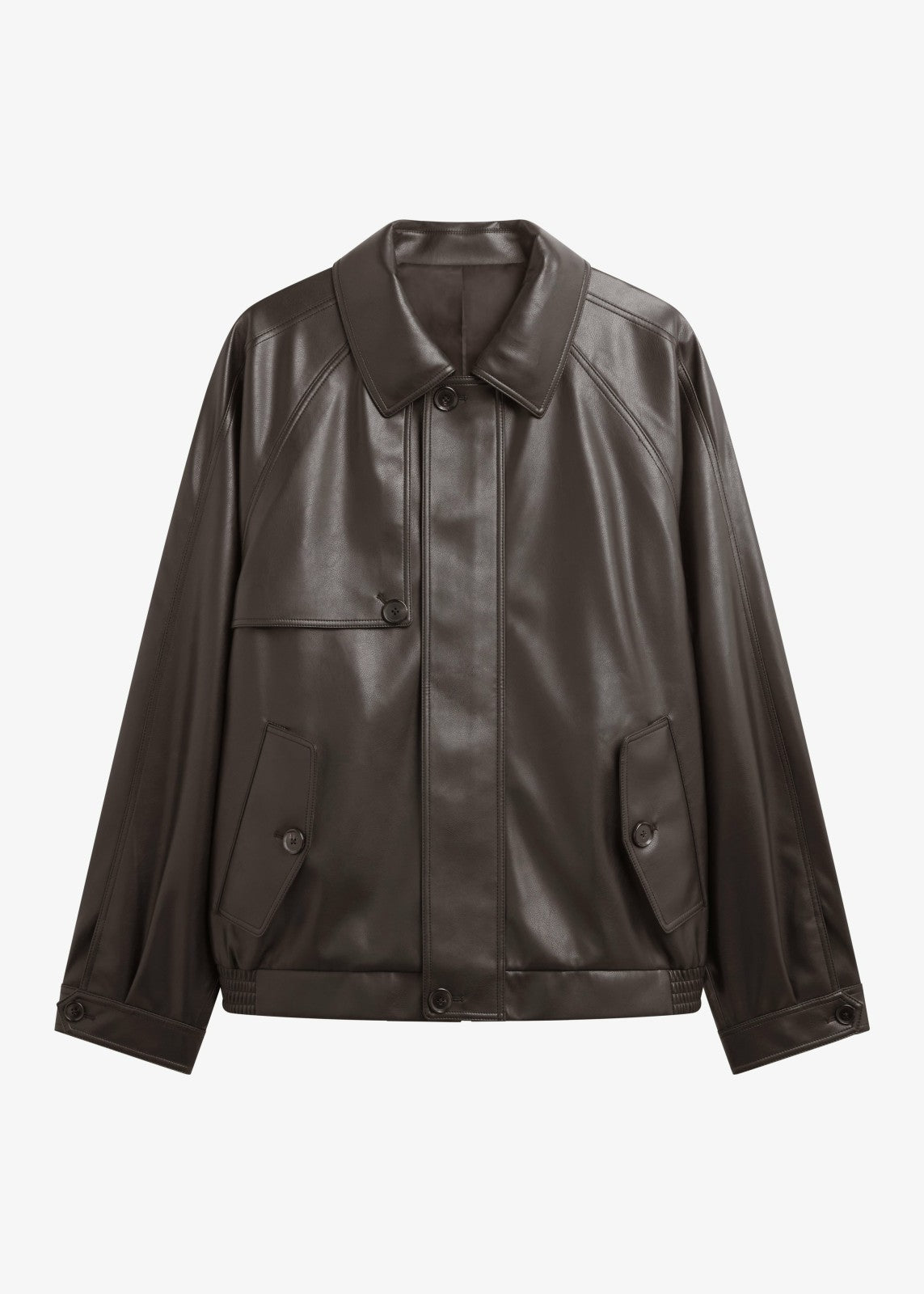 Roisin Faux Leather Jacket - Brown