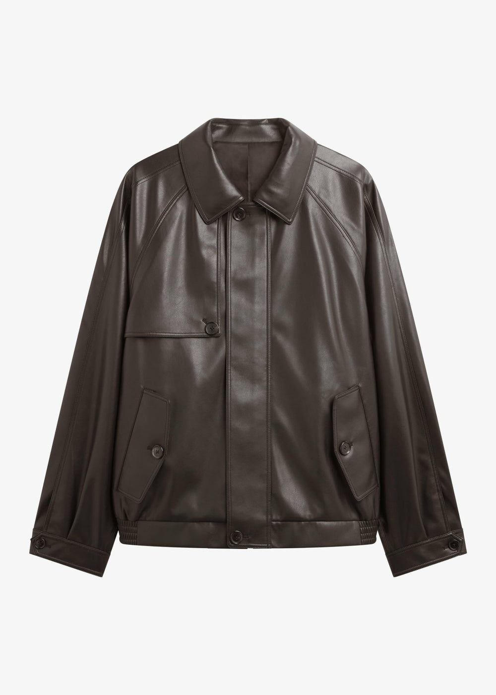 Roisin Faux Leather Jacket - Brown