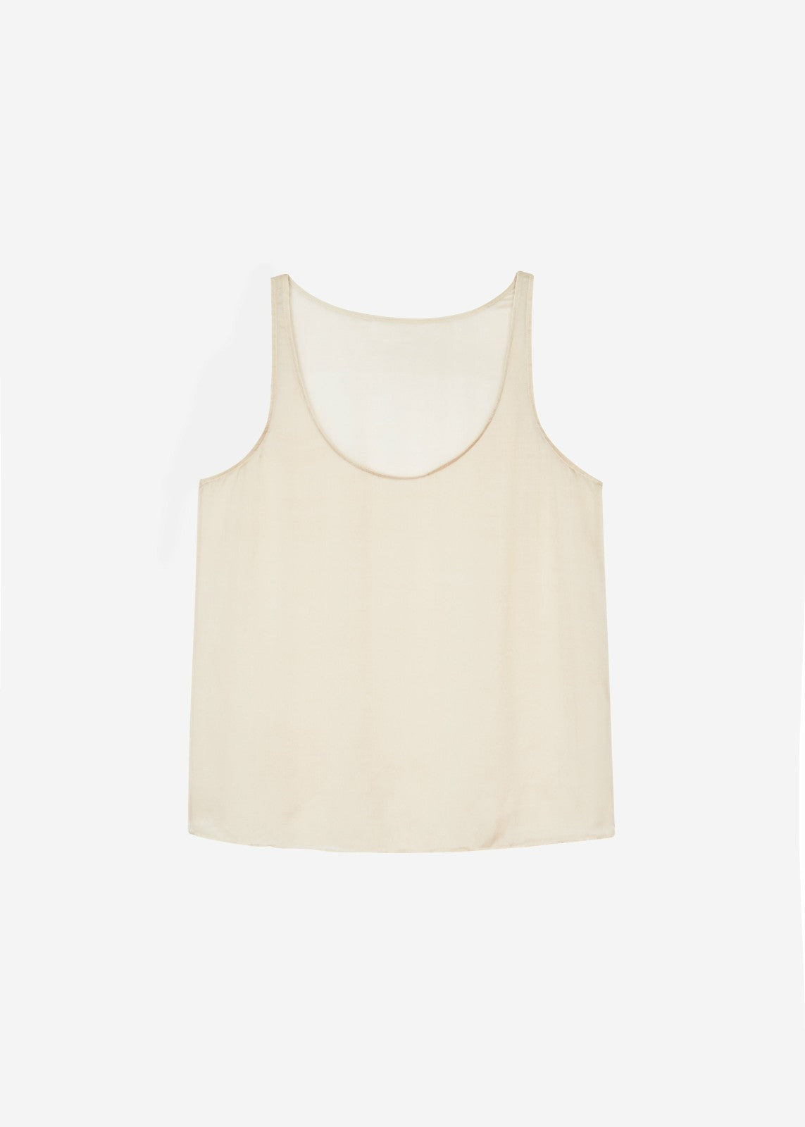Oria Sheer Silk Chiffon Tank - Beige
