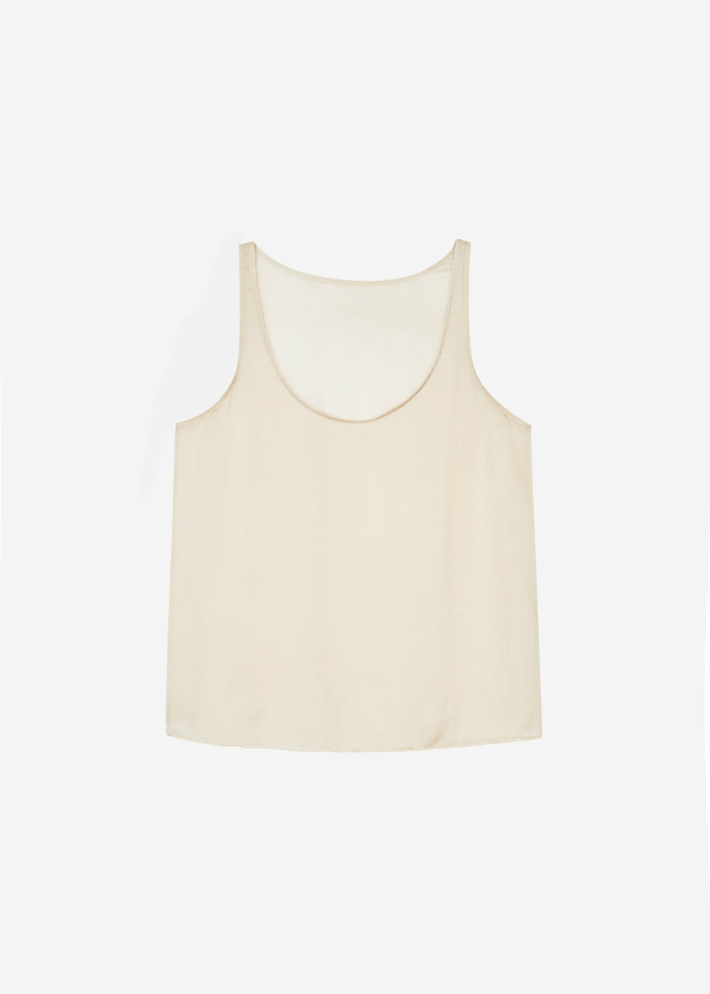 Oria Sheer Silk Chiffon Tank - Beige