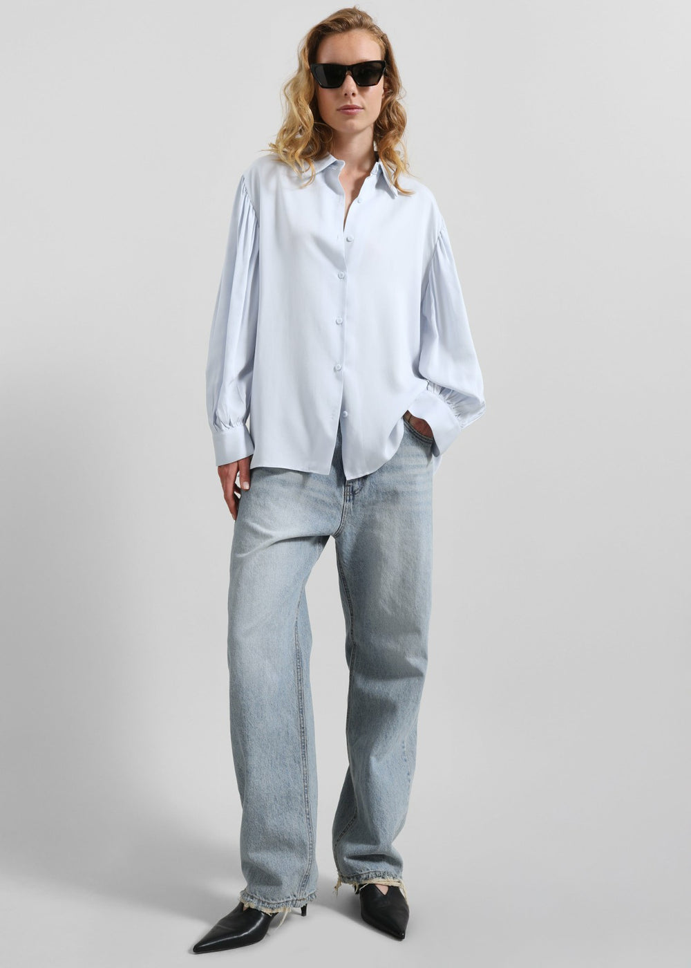 Azura Fluid Shirt - Sky Blue