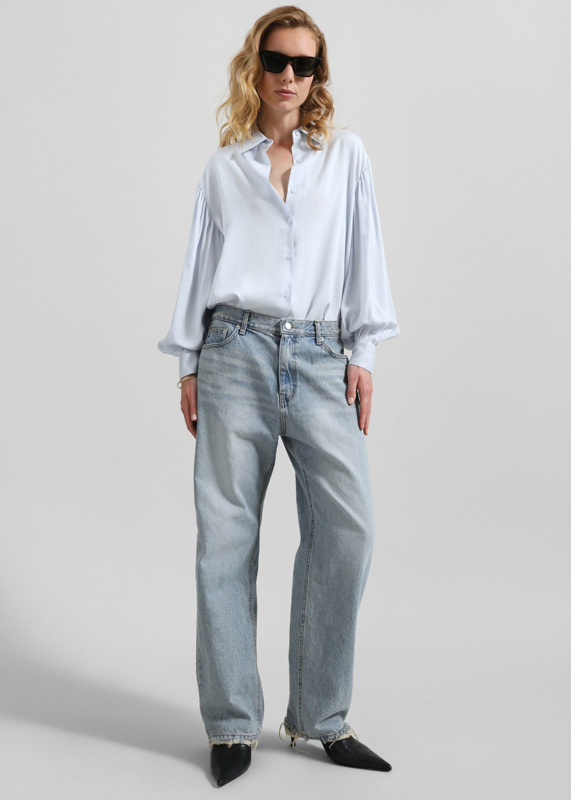 Azura Fluid Shirt - Sky Blue