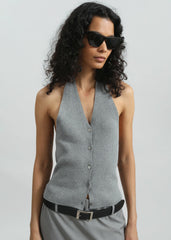Himi Knit Halter Top - Grey