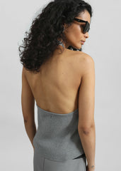 Himi Knit Halter Top - Grey