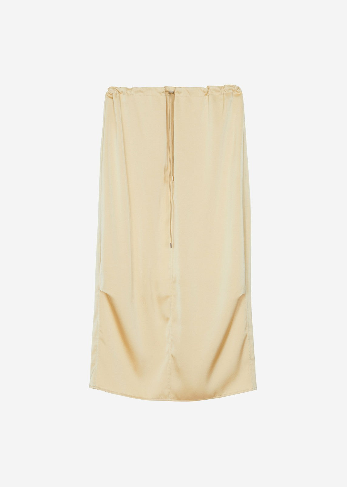 Elvas Satin Midi Skirt - Pale Yellow