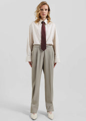Dina Pleated Trousers - Light Taupe