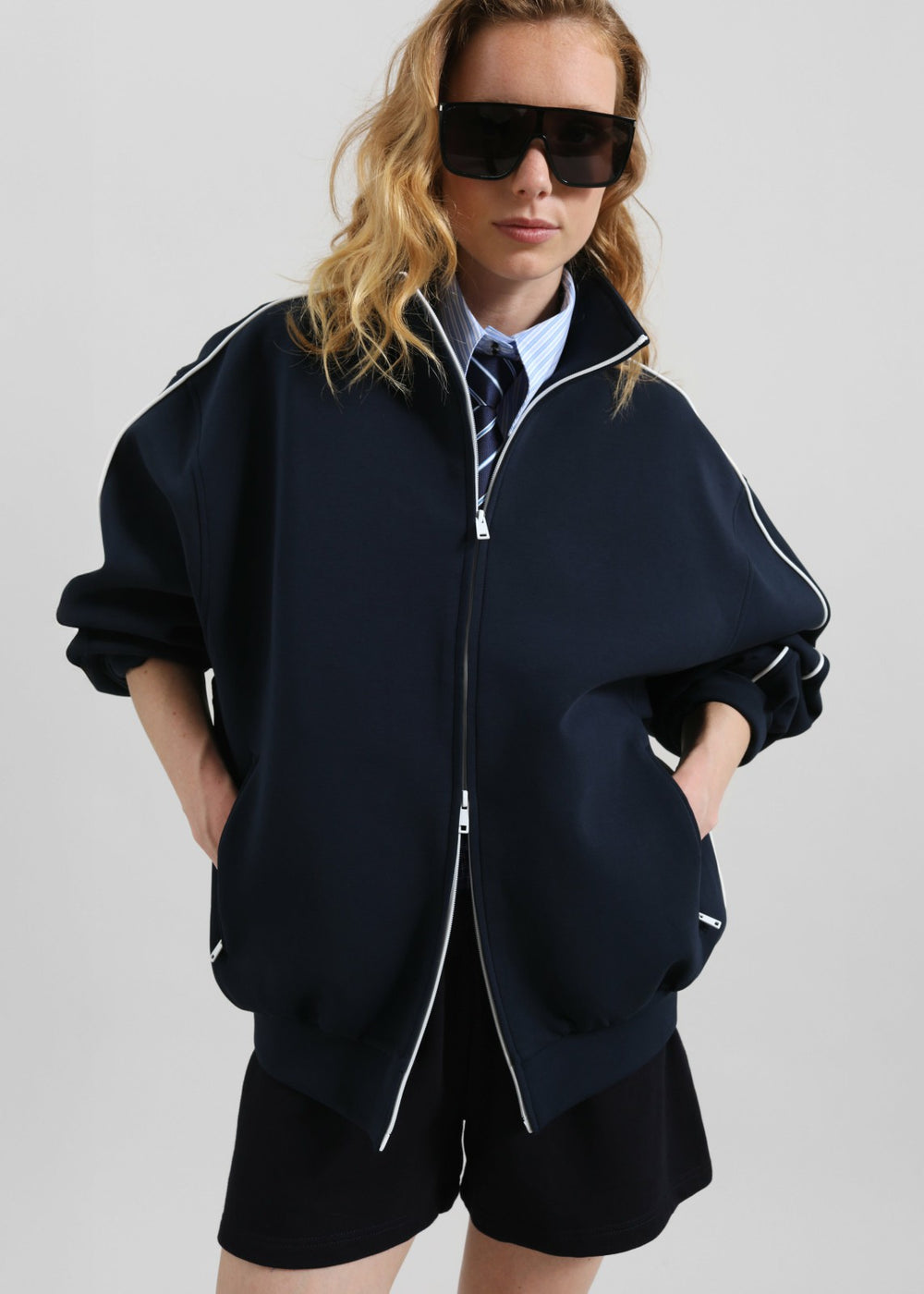 Nayen Zip-Up Jacket - Navy