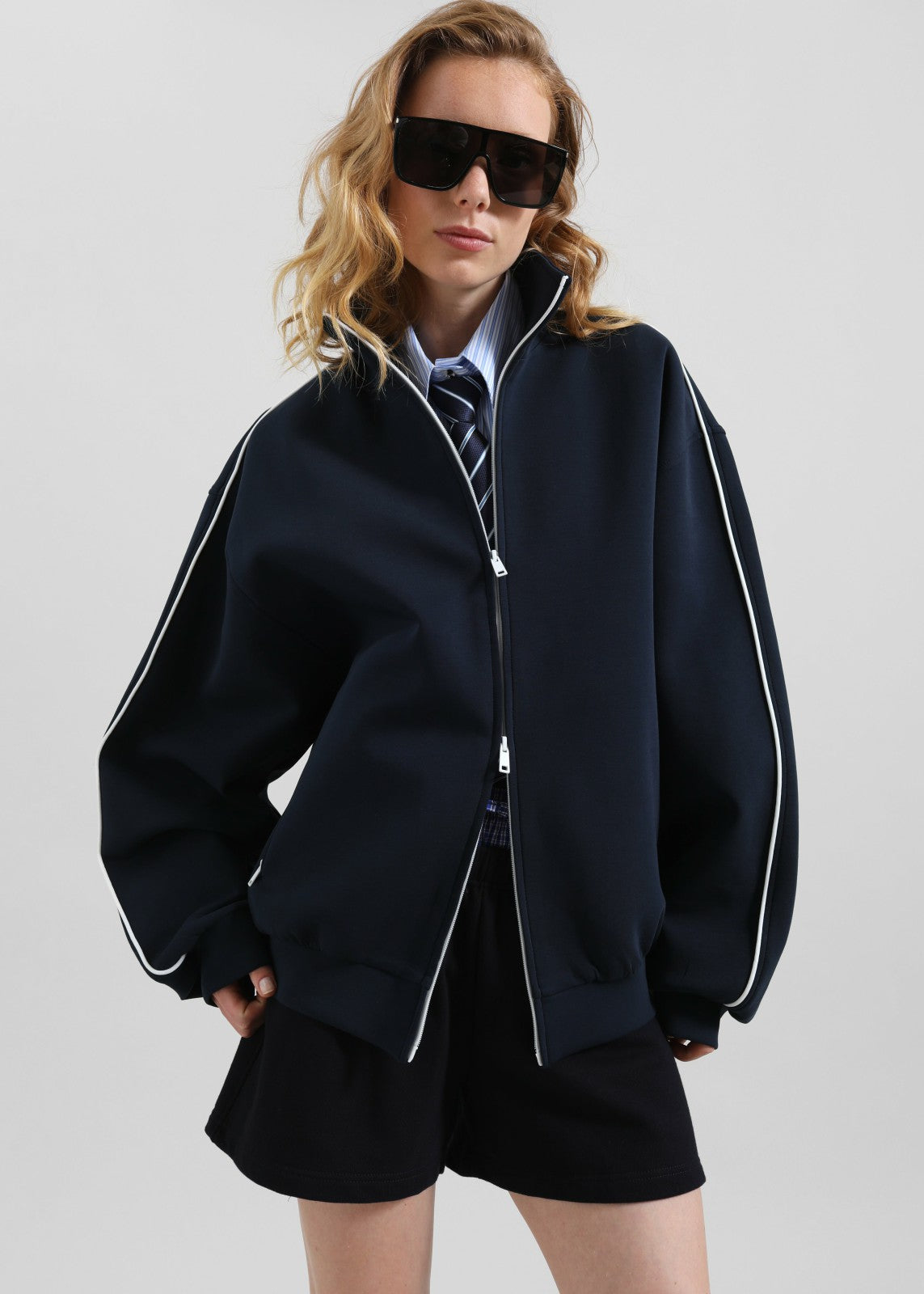 Nayen Zip-Up Jacket - Navy