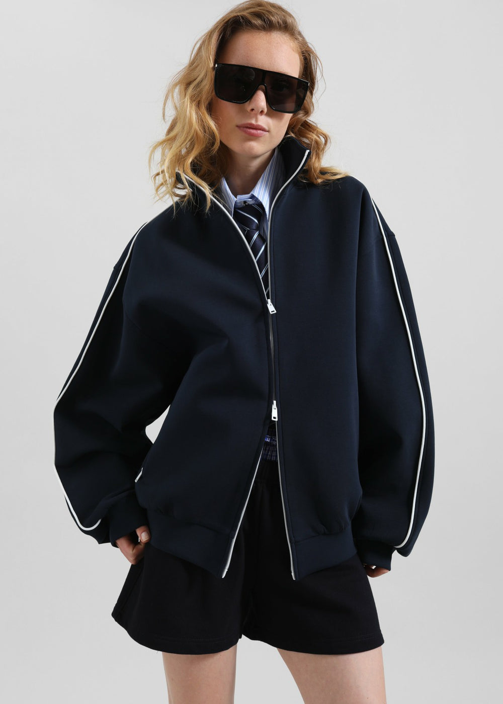 Nayen Zip-Up Jacket - Navy