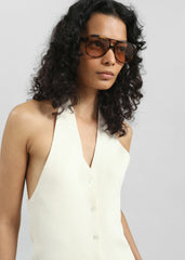 Himi Knit Halter Top - Cream